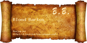 Blond Bartos névjegykártya